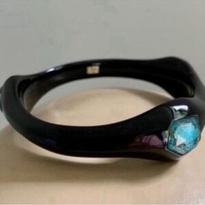 IPPOLITA | Bangle | Black Lacquer Bangle with Sterling Bezel Stones